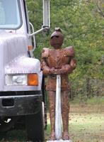 This rusty old knight was standing next to a truck in the "Old Fisherman's" yard. I assume it was guarding the truck.